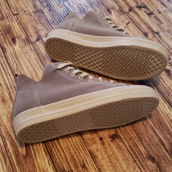 Fashion casual Sneakers Taupe faux fur lined casual comfort mid ankle high tops - Picture 8 of 9